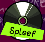 A dark green disc named "Spleef"